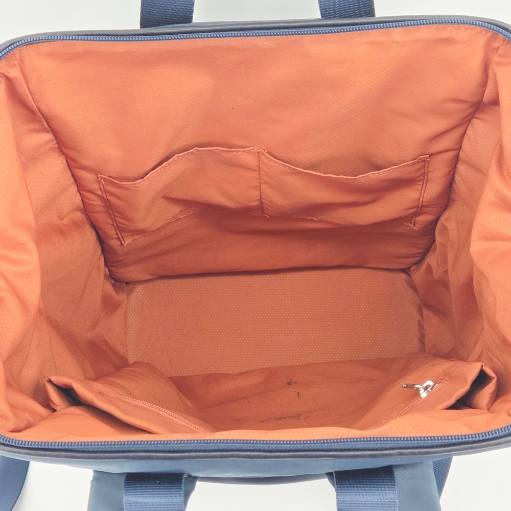 Tumi Mel Framed Blue Navy Nylon Convertible Backpack Bookbag Bag Wide Opening - Picture 12 of 16